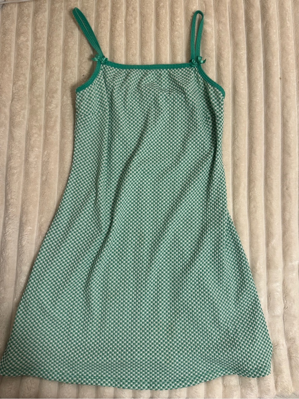 green gingham tennis dress